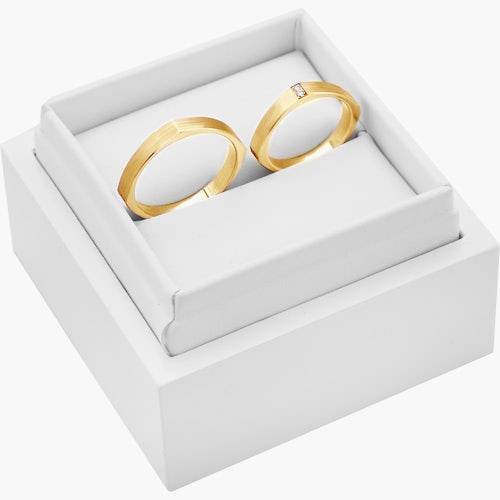 Obrączki ślubne: złote, płaskie, 3,6 mm